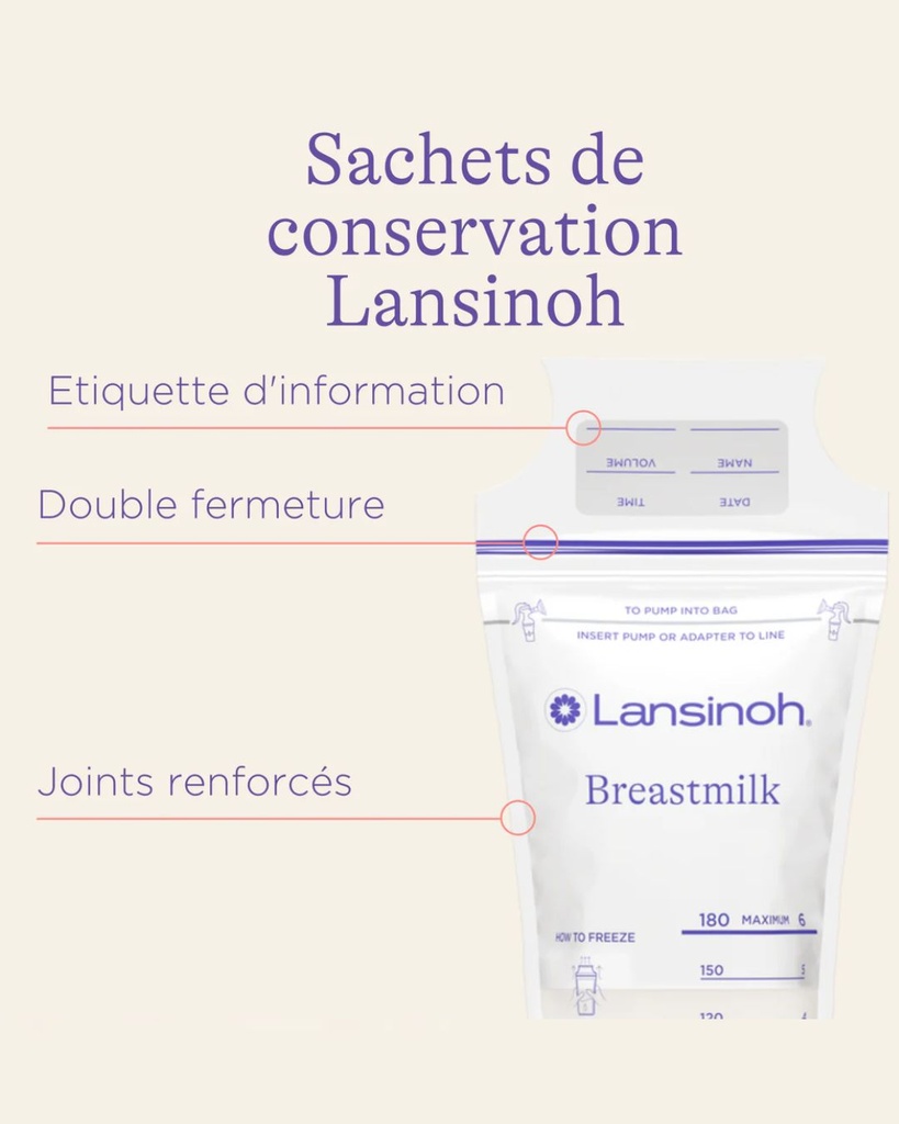 Sachets pour lait maternel