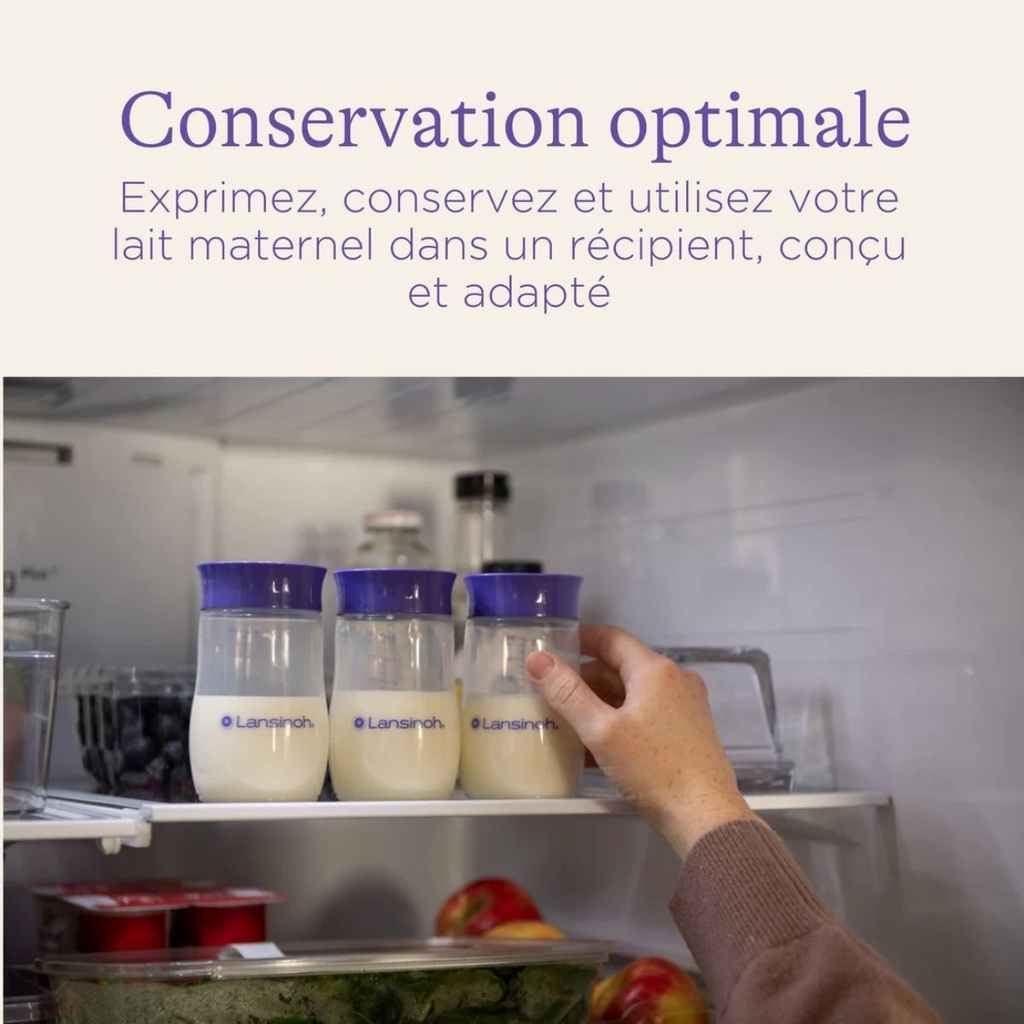 Pots de conservation pour lait maternel 4 x 160ml