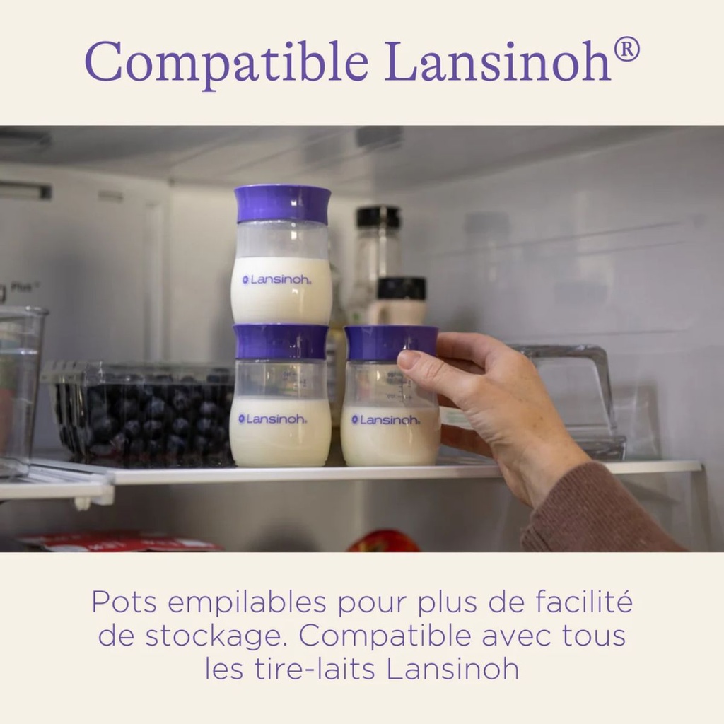 Pots de conservation pour lait maternel 4 x 160ml